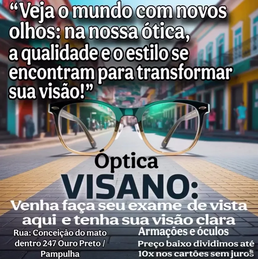 Profissional realizando exame de vista na Óptica Visano