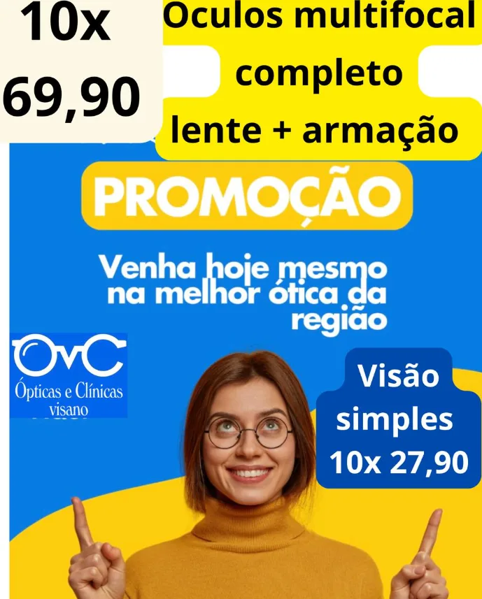 Post da Visano: óculos multifocal anti reflexo R$400